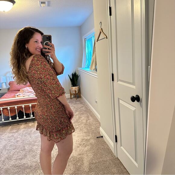 Tuckernuck Dress Forum Los Angeles Pink Floral Smocked Mini Dress Medium - Picture 2 of 11